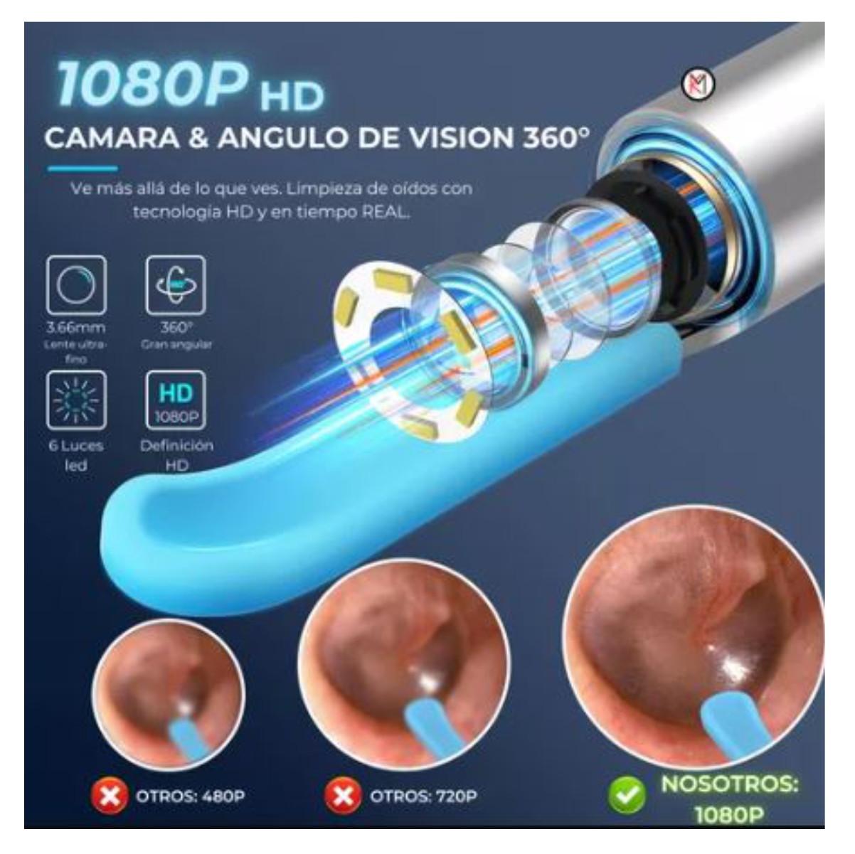 Miniatura 2 de Limpia Oidos Con Cámara Endoscopio Cera